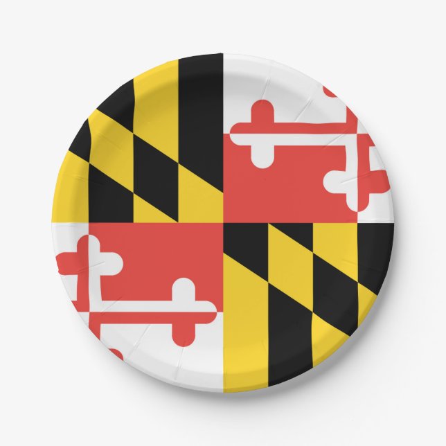 Assiettes En Carton Drapeau du Maryland (Devant)