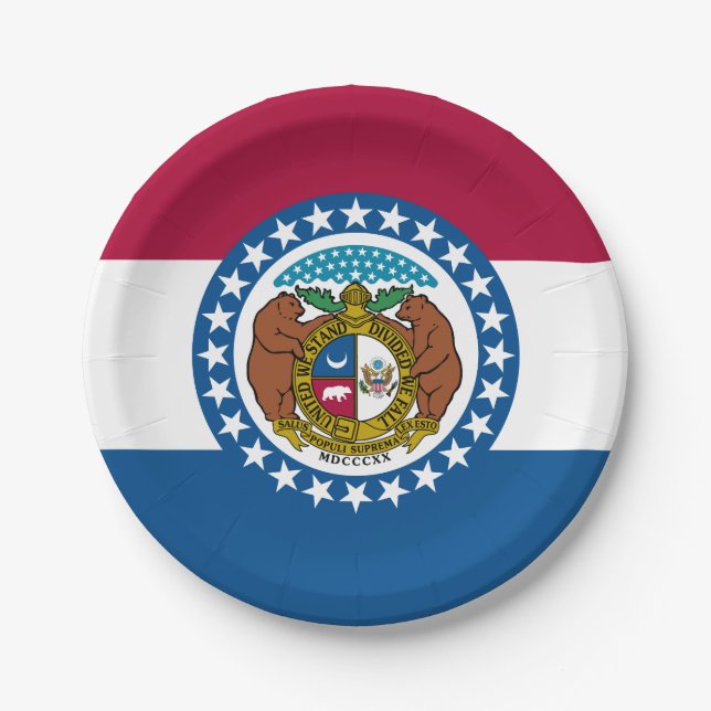 Assiettes En Carton Drapeau du Missouri (Devant)