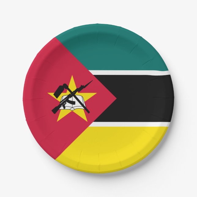 Assiettes En Carton Drapeau du Mozambique (Devant)