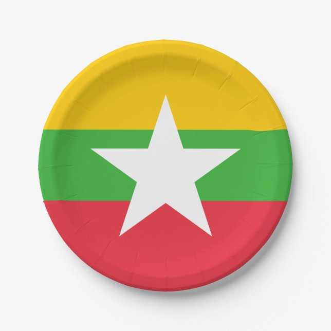 Assiettes En Carton Drapeau du Myanmar (Devant)