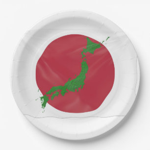 Assiettes En Carton Drapeau du pays japonais
