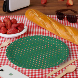 Assiettes En Carton Drapeau du Portugal motif pointillé