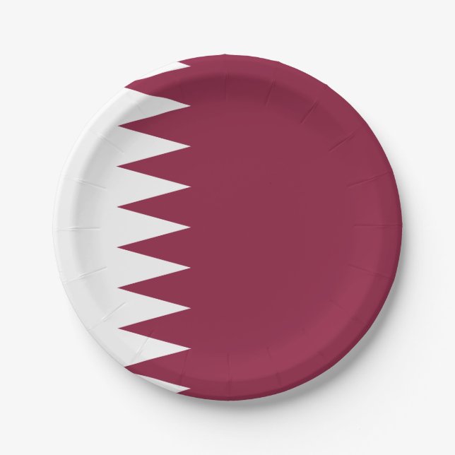 Assiettes En Carton Drapeau du Qatar (Devant)