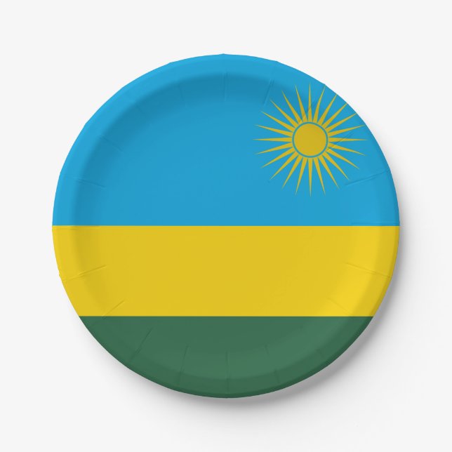 Assiettes En Carton Drapeau du Rwanda (Devant)