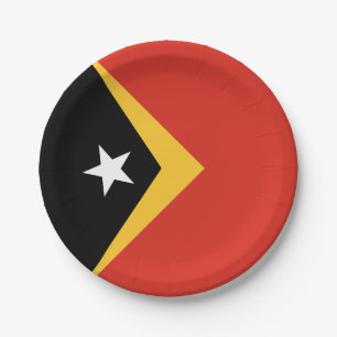 Assiettes En Carton Drapeau du Timor oriental