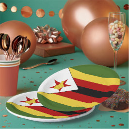 Assiettes En Carton drapeau du Zimbabwe