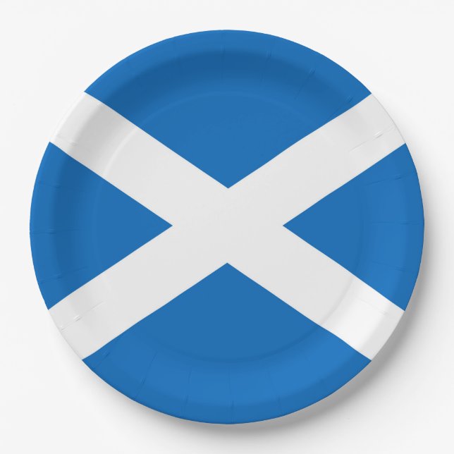 Assiettes En Carton Drapeau écossais Saltire (Devant)