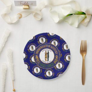Assiettes En Carton Drapeau et sceau du Kentuckian, Kentucky