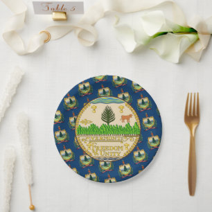 Assiettes En Carton Drapeau et sceau du Vermonter, Vermont