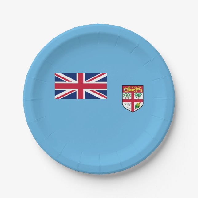 Assiettes En Carton Drapeau Fidji (Devant)