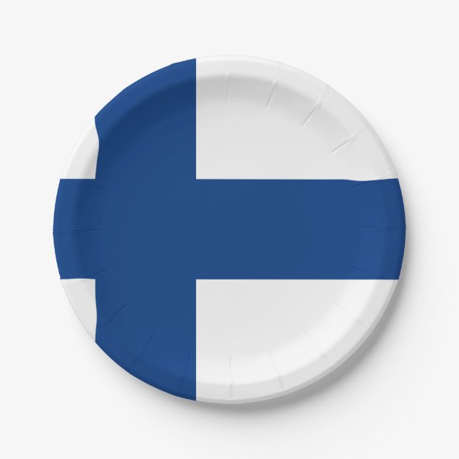 Assiettes En Carton Drapeau finlandais (Devant)