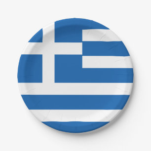 Assiettes En Carton Drapeau grec