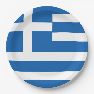 Assiettes En Carton Drapeau grec