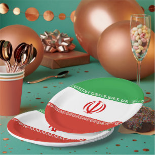 Assiettes En Carton Drapeau iranien