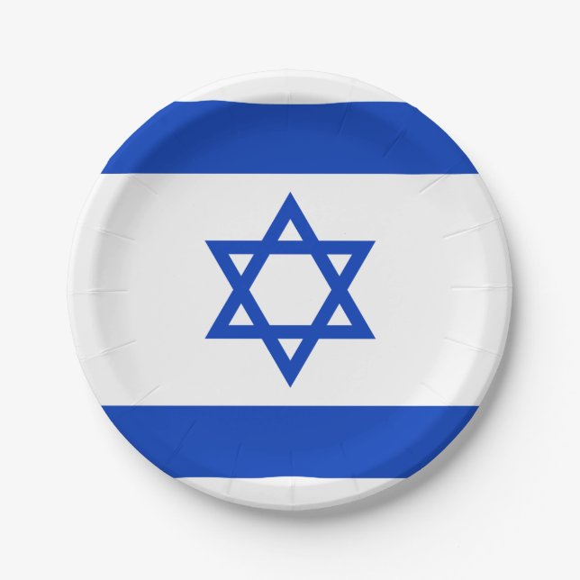 Assiettes En Carton Drapeau Israël (Devant)