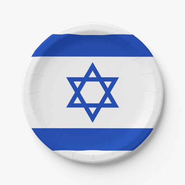 Assiettes En Carton Drapeau Israël (Devant)