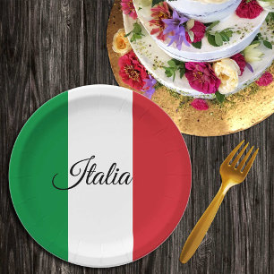 Assiettes En Carton Drapeau italien et Italie - fête, anniversaire/sp