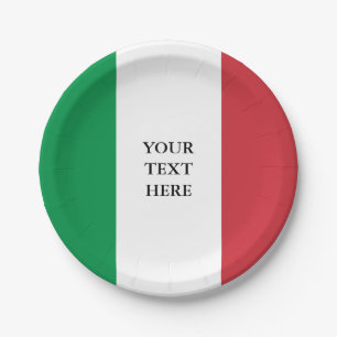 Assiettes En Carton Drapeau italien personnalisé de l'Italie plaques 