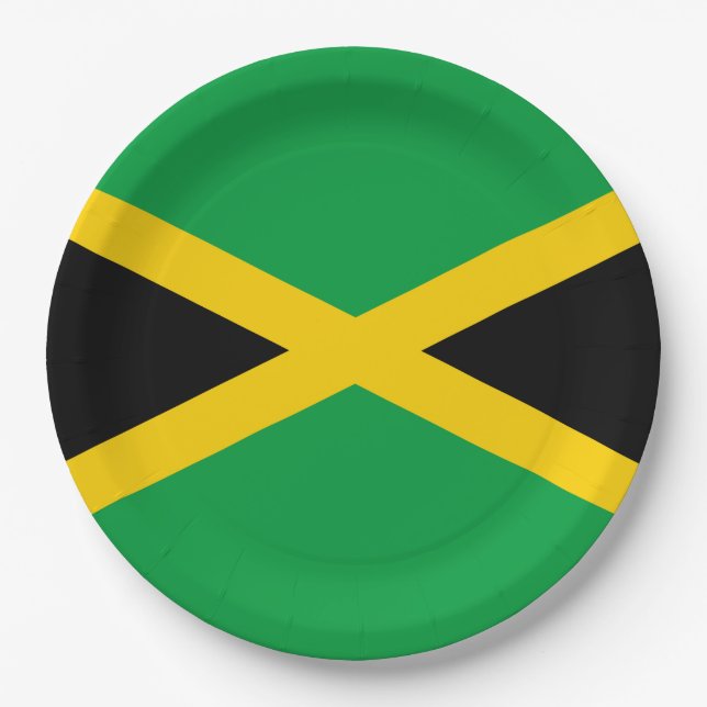 Assiettes En Carton Drapeau jamaïcain (Devant)