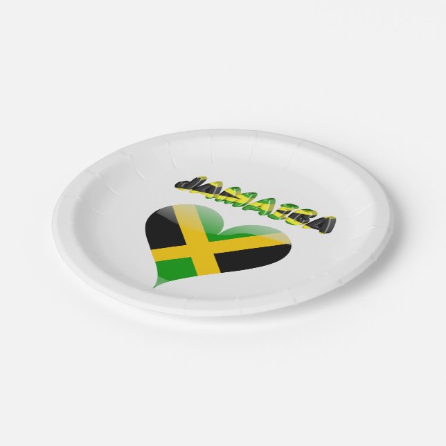 Assiettes En Carton Drapeau jamaïcain (Angle)