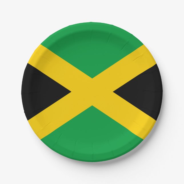 Assiettes En Carton Drapeau jamaïcain (Devant)