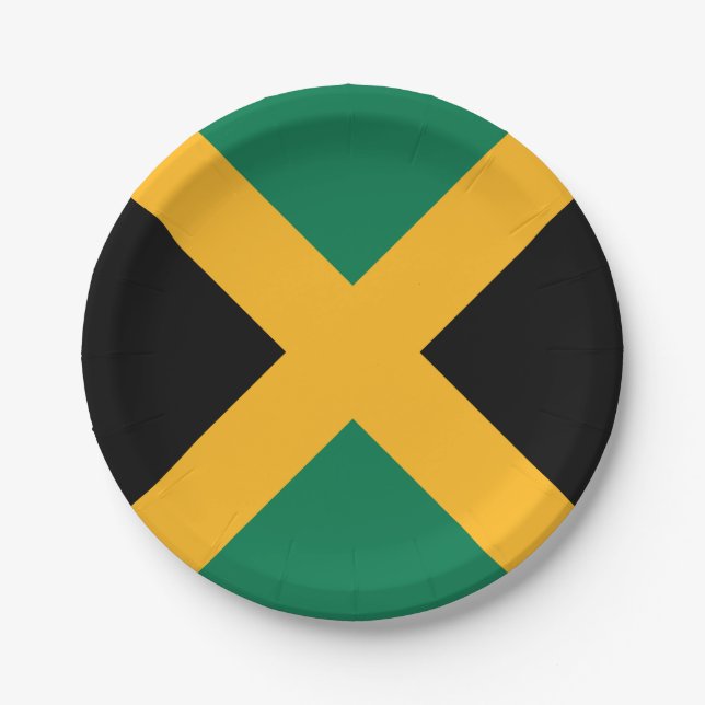 Assiettes En Carton Drapeau Jamaïque (Devant)