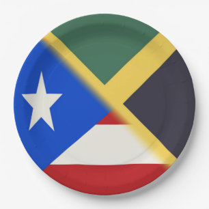 Assiettes En Carton Drapeau Jamaïque Porto Rico Drapeau PR Jamaïcain