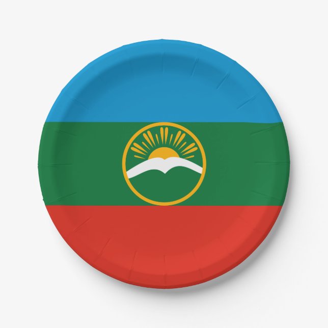 Assiettes En Carton Drapeau Karachay Cherkessia (Devant)