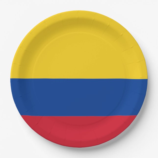 Assiettes En Carton Drapeau : La Colombie (Devant)