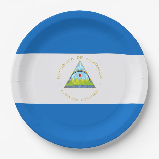 Assiettes En Carton Drapeau : Le Nicaragua (Devant)