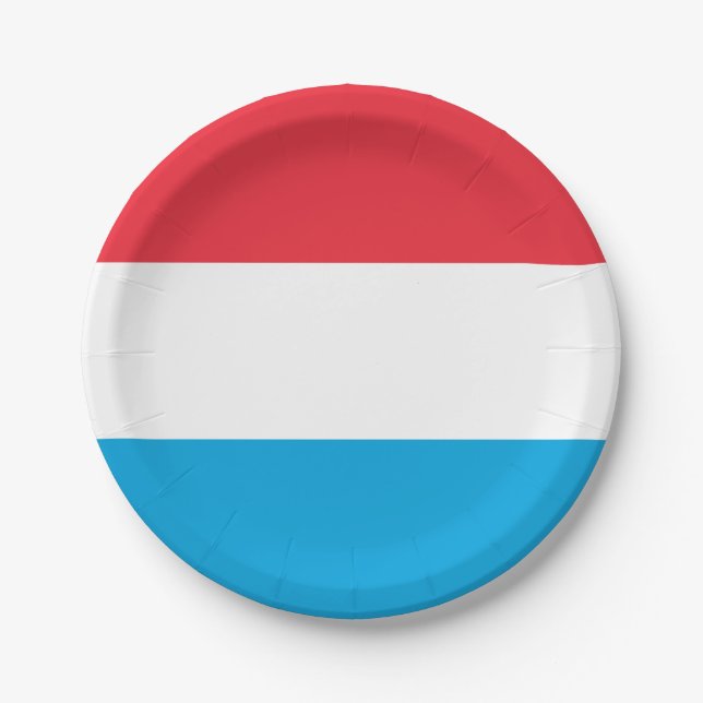 Assiettes En Carton Drapeau Luxembourg (Devant)