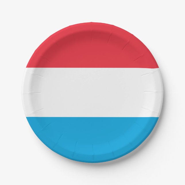 Assiettes En Carton Drapeau Luxembourg (Devant)