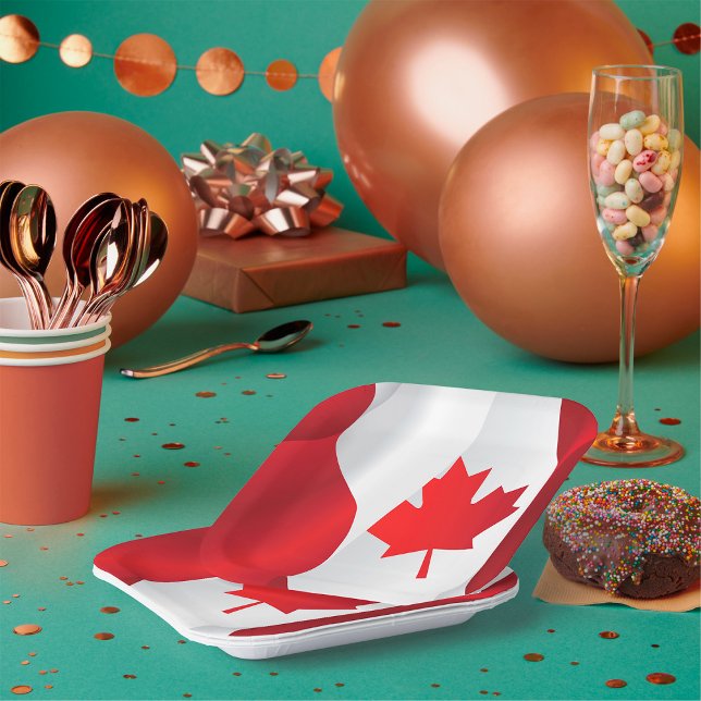 Assiettes En Carton Drapeau Maple Leaf Canada (Créateur téléchargé)