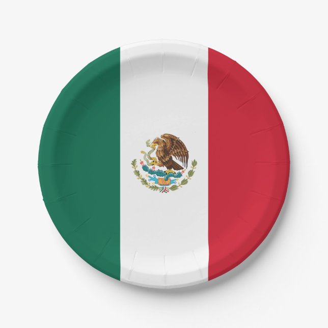 Assiettes En Carton Drapeau mexicain (Devant)