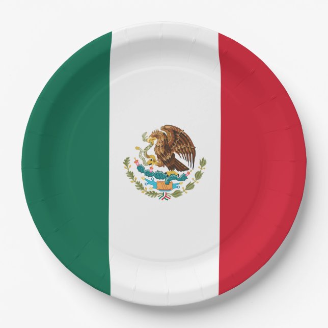 Assiettes En Carton Drapeau mexicain (Mexique) (Devant)