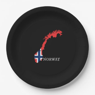 Assiettes En Carton Drapeau norvégien
