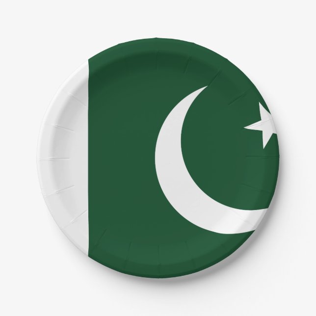 Assiettes En Carton Drapeau pakistanais (Devant)