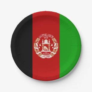 Assiettes En Carton Drapeau patriotique de l'Afghanistan