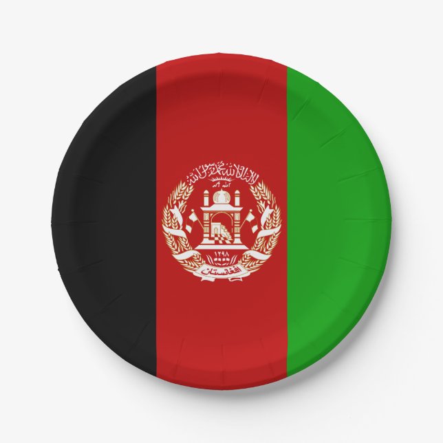 Assiettes En Carton Drapeau patriotique de l'Afghanistan (Devant)