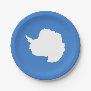 Assiettes En Carton Drapeau patriotique de l'Antarctique