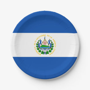 Assiettes En Carton Drapeau patriotique d'El Salvador