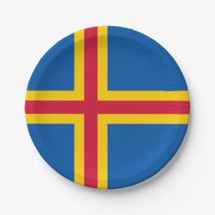 Assiettes En Carton Drapeau patriotique des îles Åland