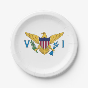 Assiettes En Carton Drapeau patriotique des îles Vierges américaines