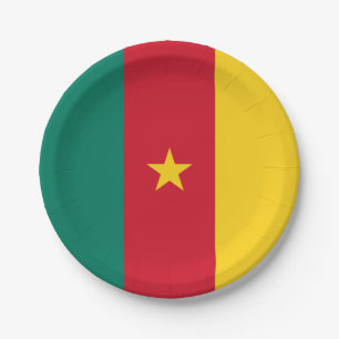 Assiettes En Carton Drapeau patriotique du Cameroun