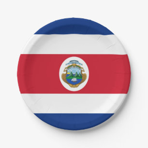 Assiettes En Carton Drapeau patriotique du Costa Rica