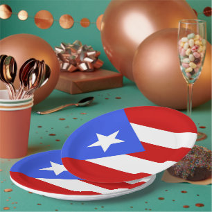 Assiettes En Carton Drapeau Porto Rico