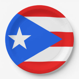 Assiettes En Carton Drapeau portoricain (Porto Rico)