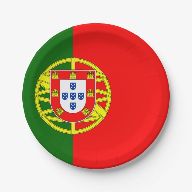 Assiettes En Carton Drapeau portugais (Devant)