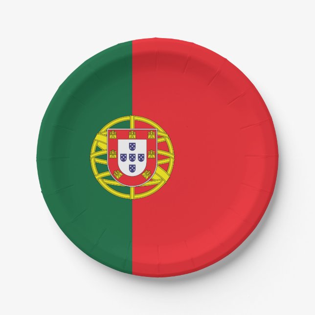 Assiettes En Carton Drapeau Portugal (Devant)