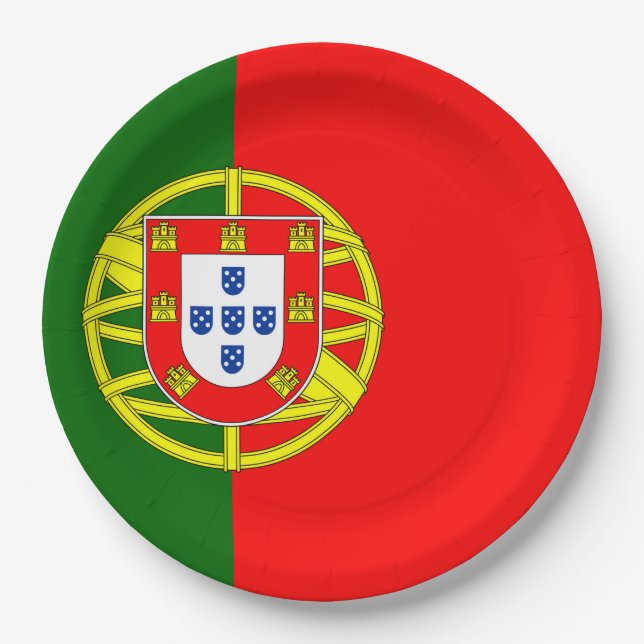 Assiettes En Carton Drapeau Portugal (Devant)